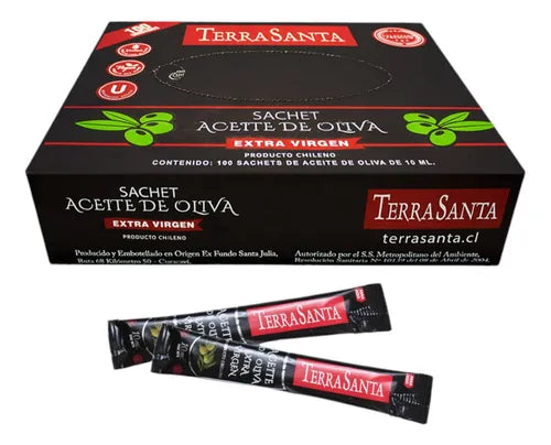 Caja Aceite De Oliva Sachet 10 Ml Extra Virgen 100 Unidades