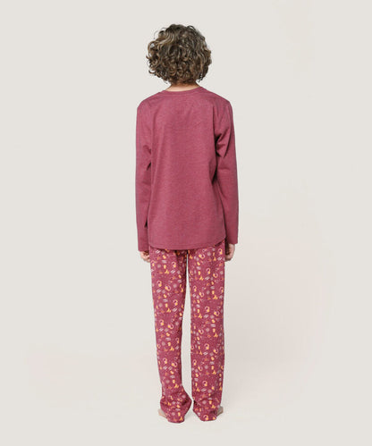 Pijama con polera manga larga en y pantalón estampado “Game Over”