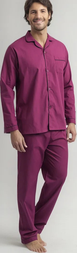 Pijama Popelina Camisero Con Botones