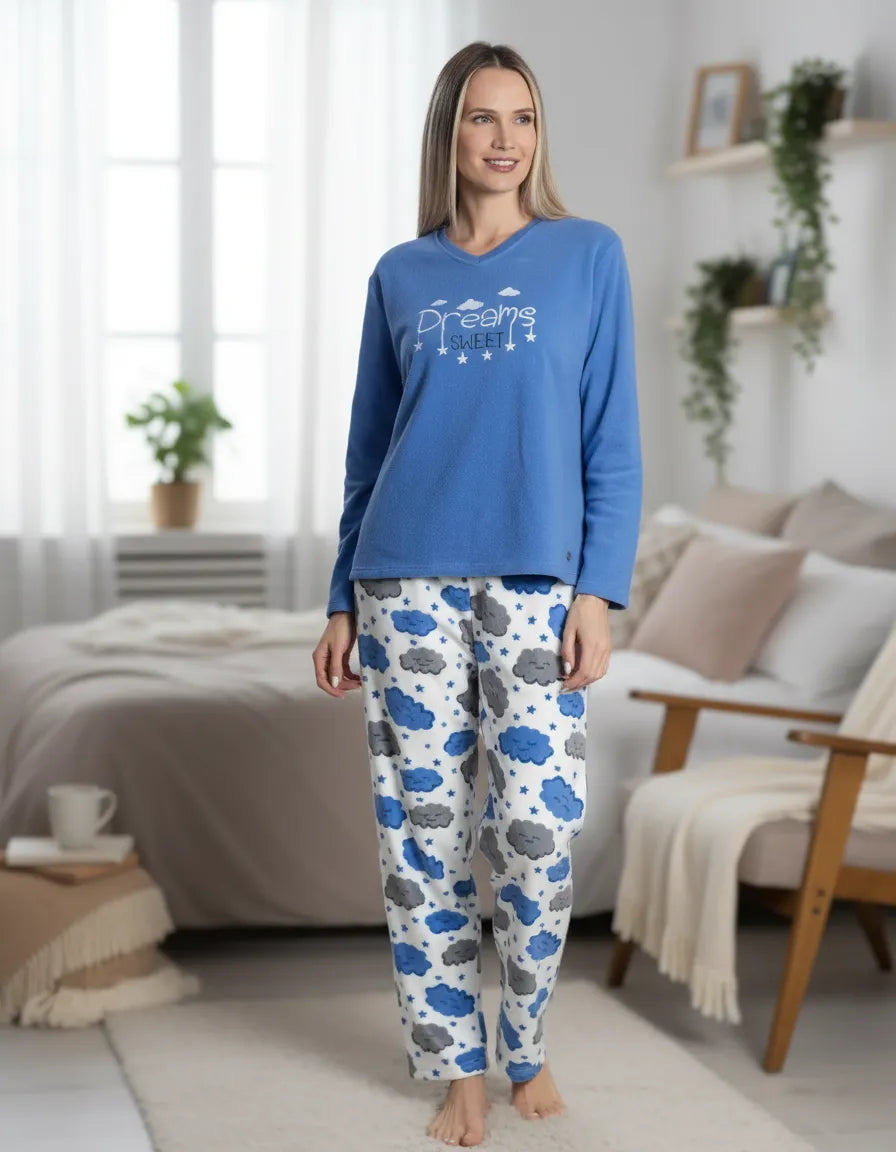 Pijama Micropolar Con Bordado Sweet Dreams