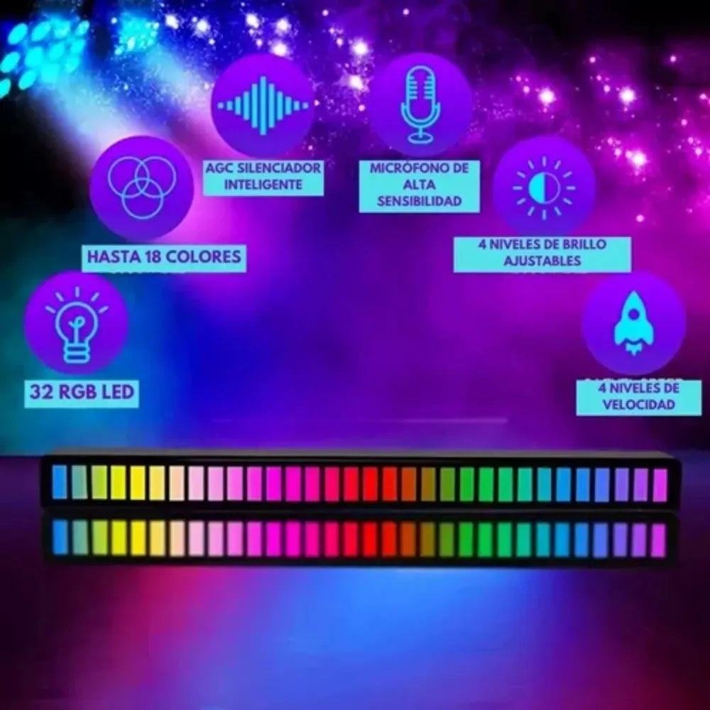 Tira O Barra Luz Led Rgb Barra Sensor Sonido Tik Tok Gamer