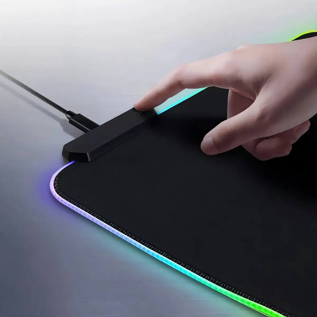 Mouse Pad Gamer Xl Rgb Retroiluminado Aoas S4000 80x30x0.4cm