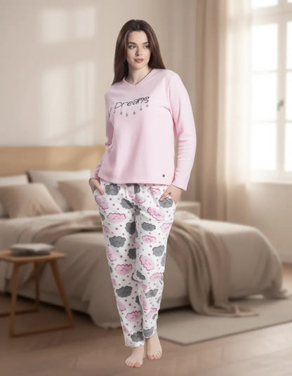 Pijama Micropolar Con Bordado Sweet Dreams