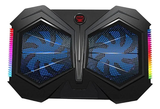 Notebook Cooler Pad Yl-017 Altura Ajustable Negro Rgb