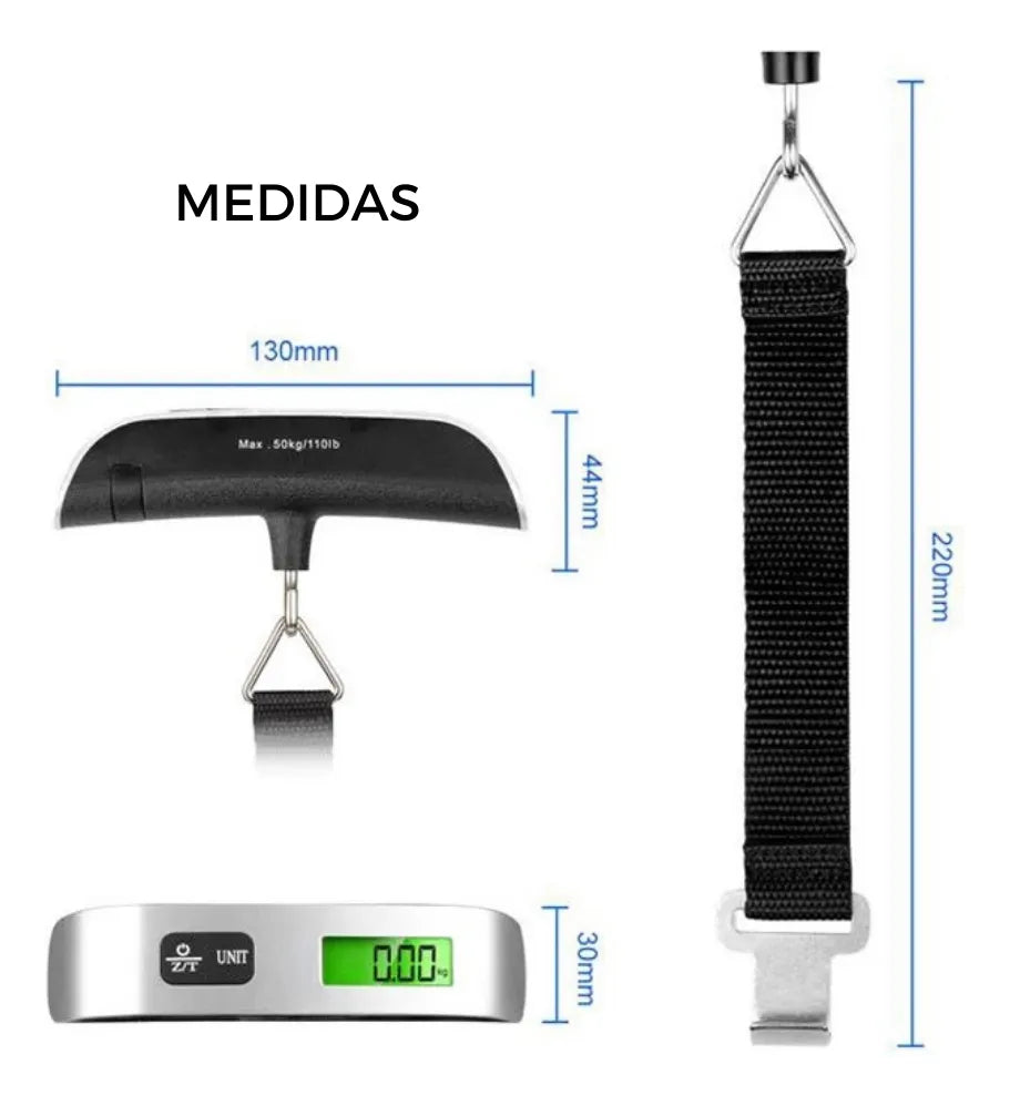 Balanza Digital De Viaje Para Valijas Equipaje Maleta 50kg