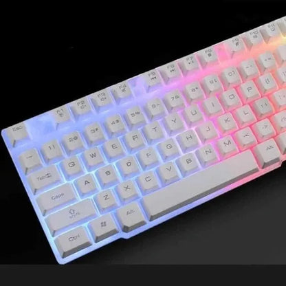 Kit Gamer Aoas Teclado Y Mouse, M-400, Blanco