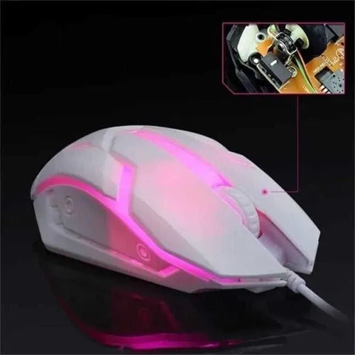 Kit Gamer Aoas Teclado Y Mouse, M-400, Blanco