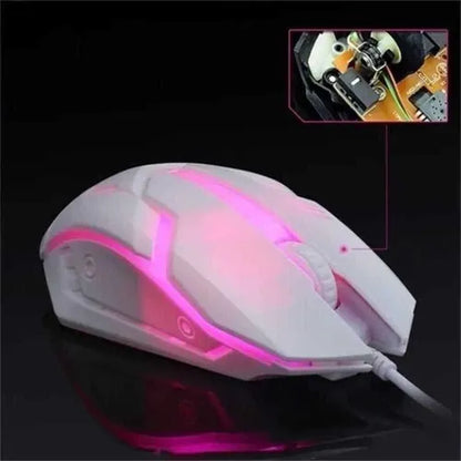 Kit Gamer Aoas Teclado Y Mouse, M-400, Blanco