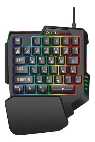 Mini Teclado Gamer Retroiluminado Aoas / Teclado Negro