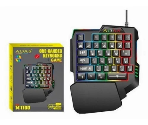 Mini Teclado Gamer Retroiluminado Aoas / Teclado Negro