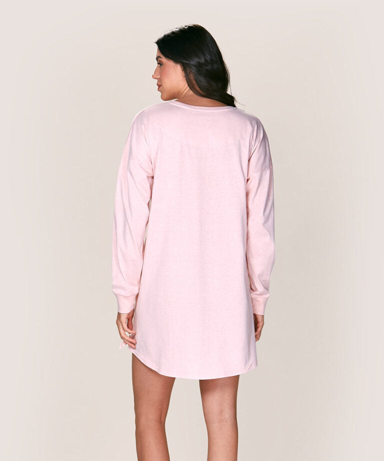 Camisón de algodón con lazo central estampado
