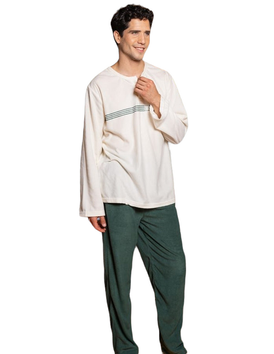 Pijama Botones Micropolar Hombre